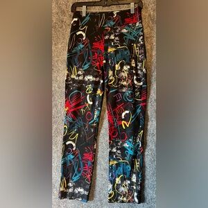 Joseph Ribkoff Colorful Graffiti pants cropped coquette Women’s SZ 6  ,28” waist